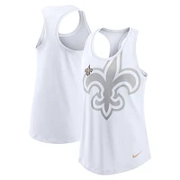 Women's Nike White New Orleans Saints Tri-Blend Scoop Neck Racerback Tank Top