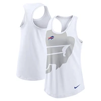 Women's Nike White Buffalo Bills Tri-Blend Scoop Neck Racerback Tank Top