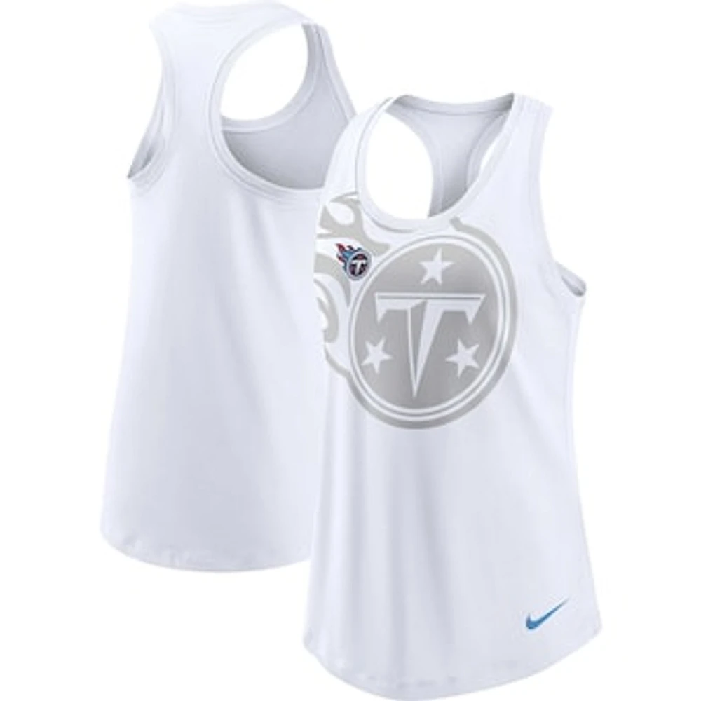 Women's Nike White Tennessee Titans Tri-Blend Scoop Neck Racerback Tank Top