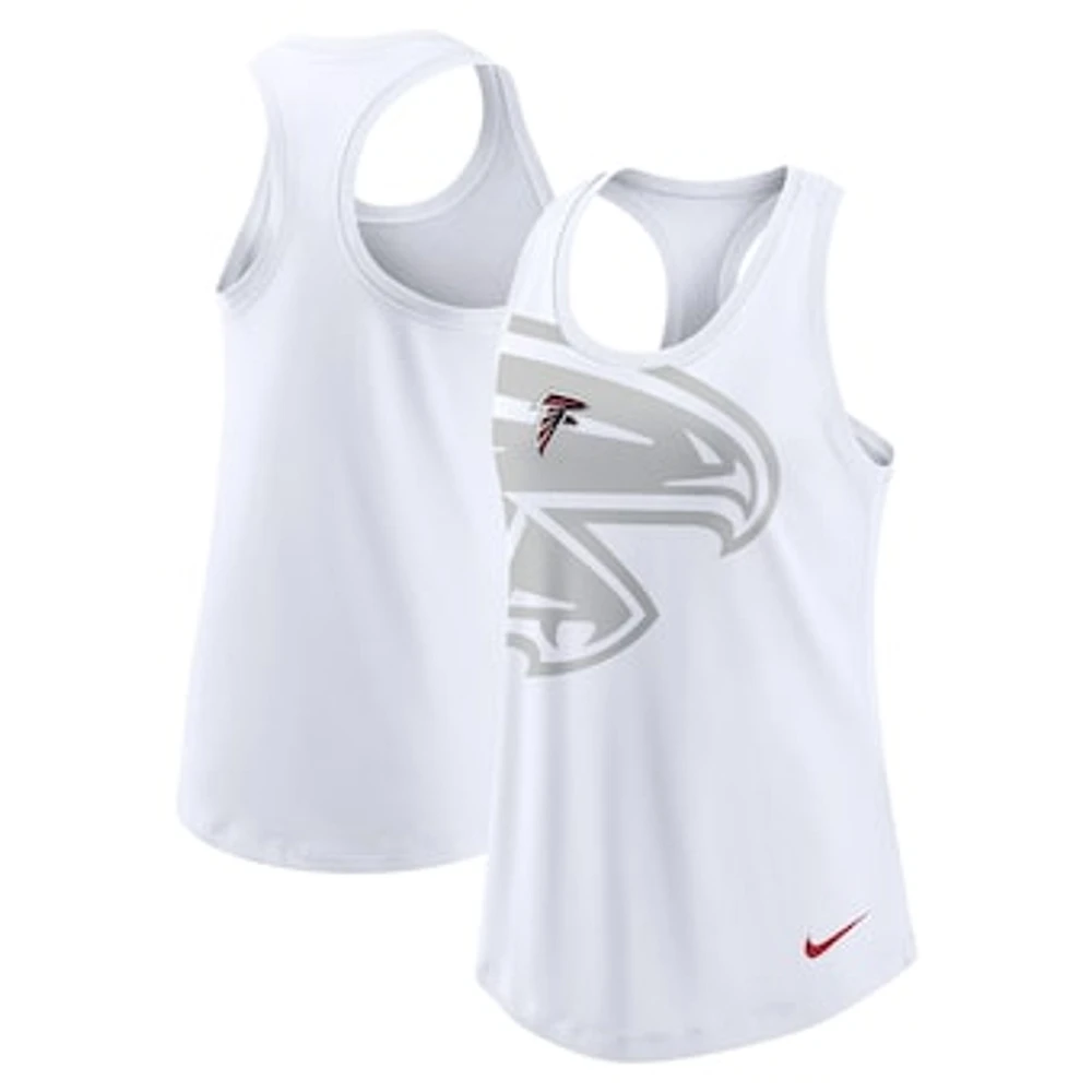 Women's Nike White Atlanta Falcons Tri-Blend Scoop Neck Racerback Tank Top