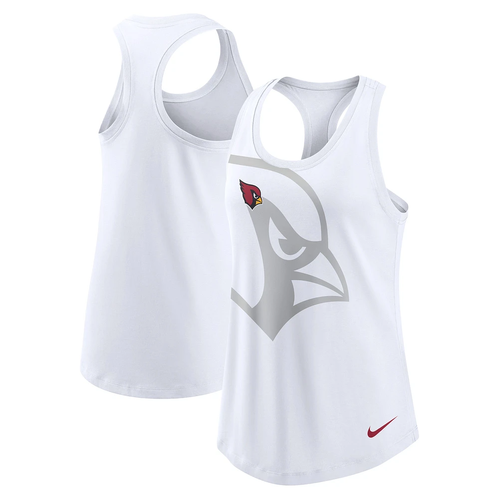 Women's Nike White Arizona Cardinals Tri-Blend Scoop Neck Racerback Tank Top