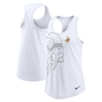 Women's Nike White Minnesota Vikings Tri-Blend Scoop Neck Racerback Tank Top