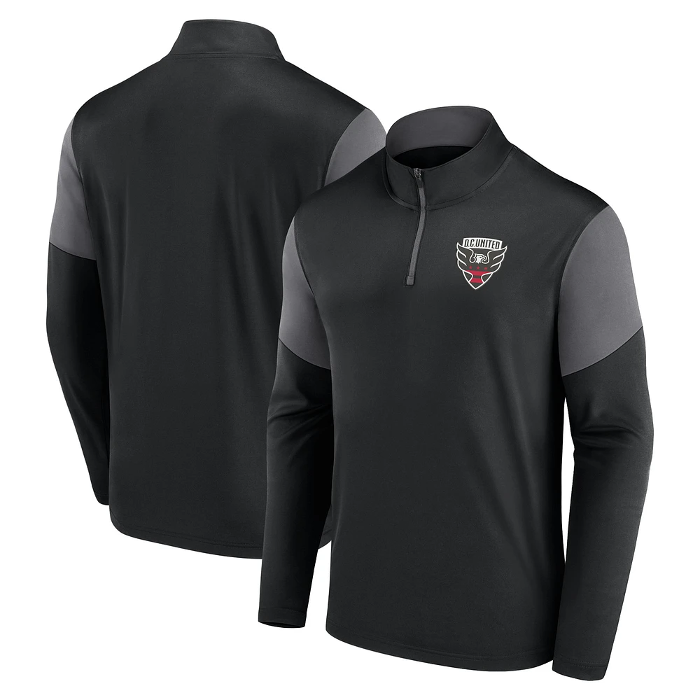 Men's Fanatics Black D.C. United Logo Quarter-Zip Top