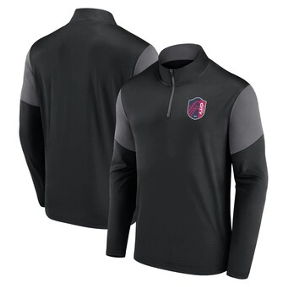 Men's Fanatics Black St. Louis City SC Logo Quarter-Zip Top