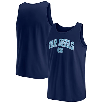 Men's Fanatics  Navy North Carolina Tar Heels Block Arch Tank Top