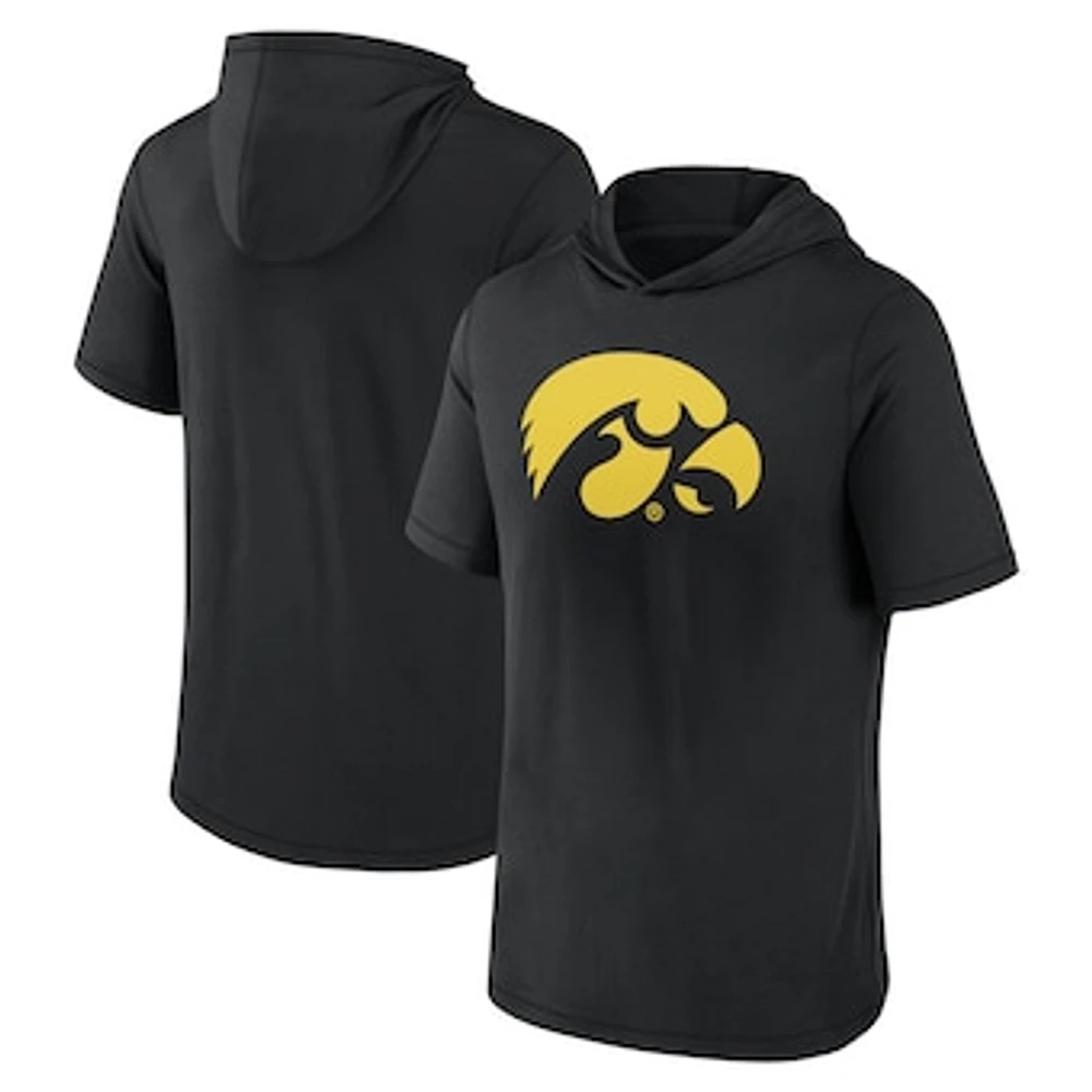 Men's Fanatics  Black Iowa Hawkeyes Primary Logo Hoodie T-Shirt