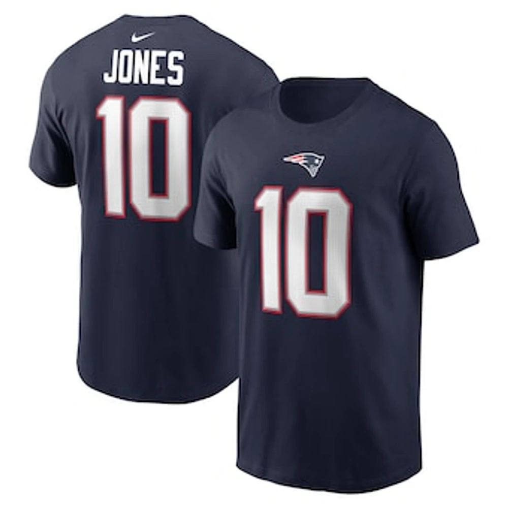 Men's Nike Mac Jones Navy New England Patriots Player Name & Number T-Shirt