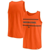 Men's Fanatics Orange Oregon State Beavers Stripe Block Tank Top