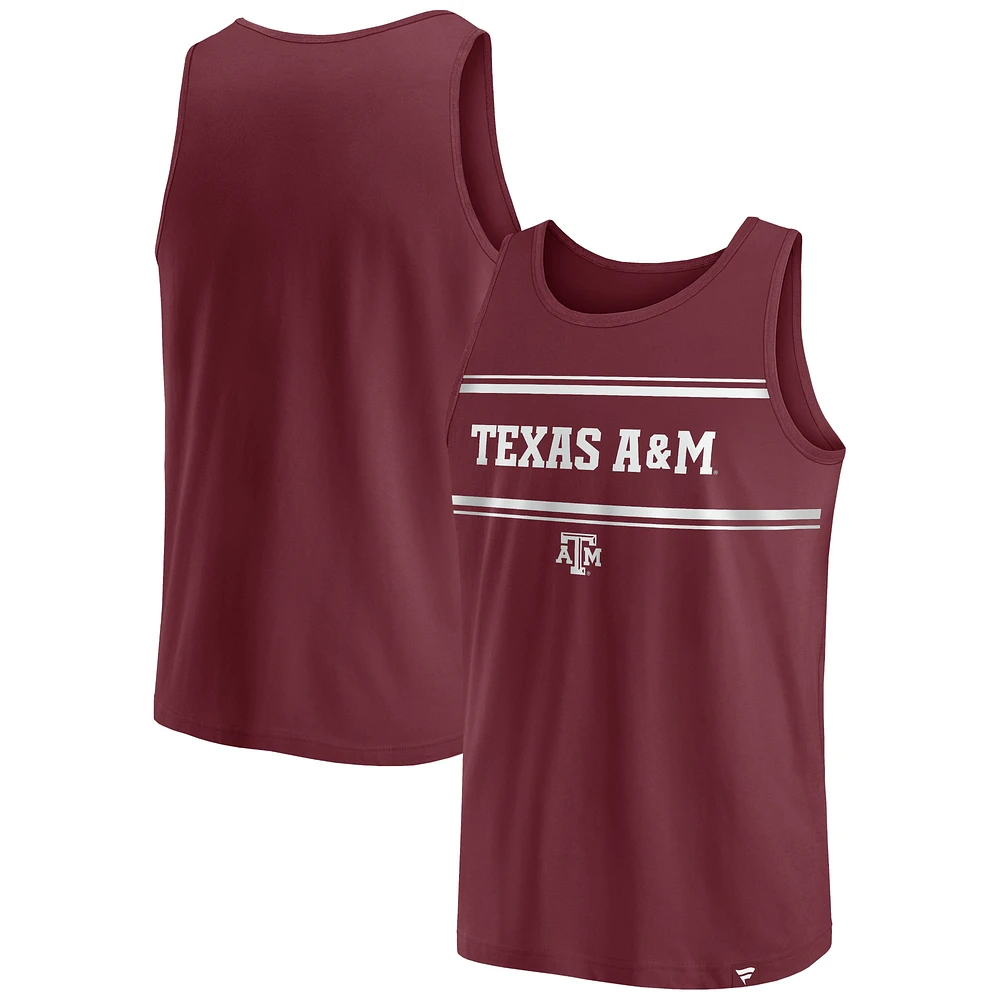 Men's Fanatics Maroon Texas A&M Aggies Stripe Block Tank Top