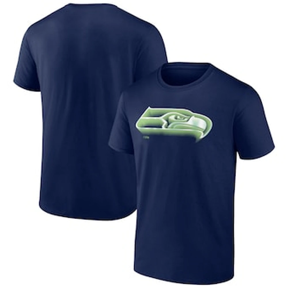 Men's Fanatics College Navy Seattle Seahawks Chrome Dimension T-Shirt