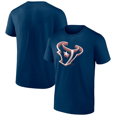 Men's Fanatics Navy Houston Texans Chrome Dimension T-Shirt