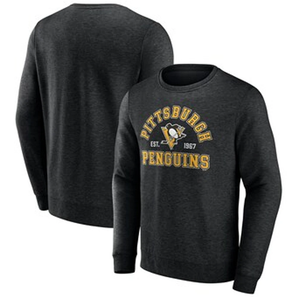 Men's Fanatics Black Pittsburgh Penguins Classic Arch Pullover Sweatshirt