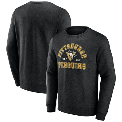 Men's Fanatics Black Pittsburgh Penguins Classic Arch Pullover Sweatshirt