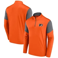 Men's Fanatics Orange Philadelphia Flyers Logo Quarter-Zip Top