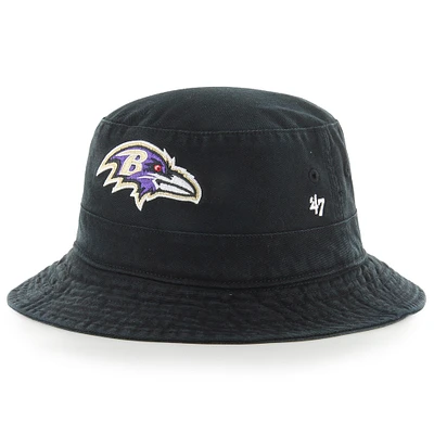 Men's '47 Black Baltimore Ravens Primary Bucket Hat