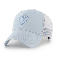 Women's '47 Light Blue/White Los Angeles Rams Haze Clean Up Trucker Snapback Hat