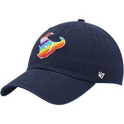 Men's '47 Navy Houston Texans Pride Clean Up Adjustable Hat