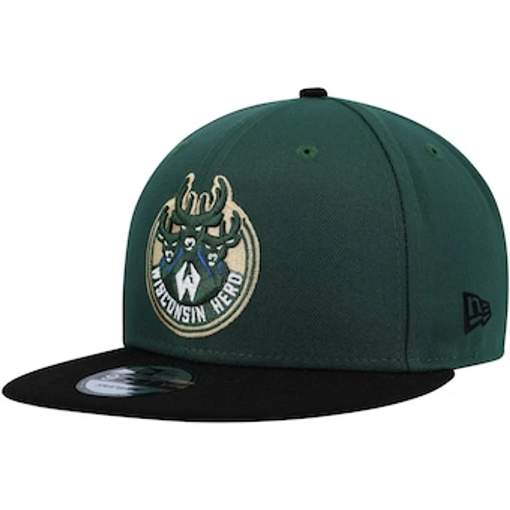 Men's New Era Hunter Green/Black Wisconsin Herd 2022-23 NBA G League Draft 9FIFTY Snapback Hat