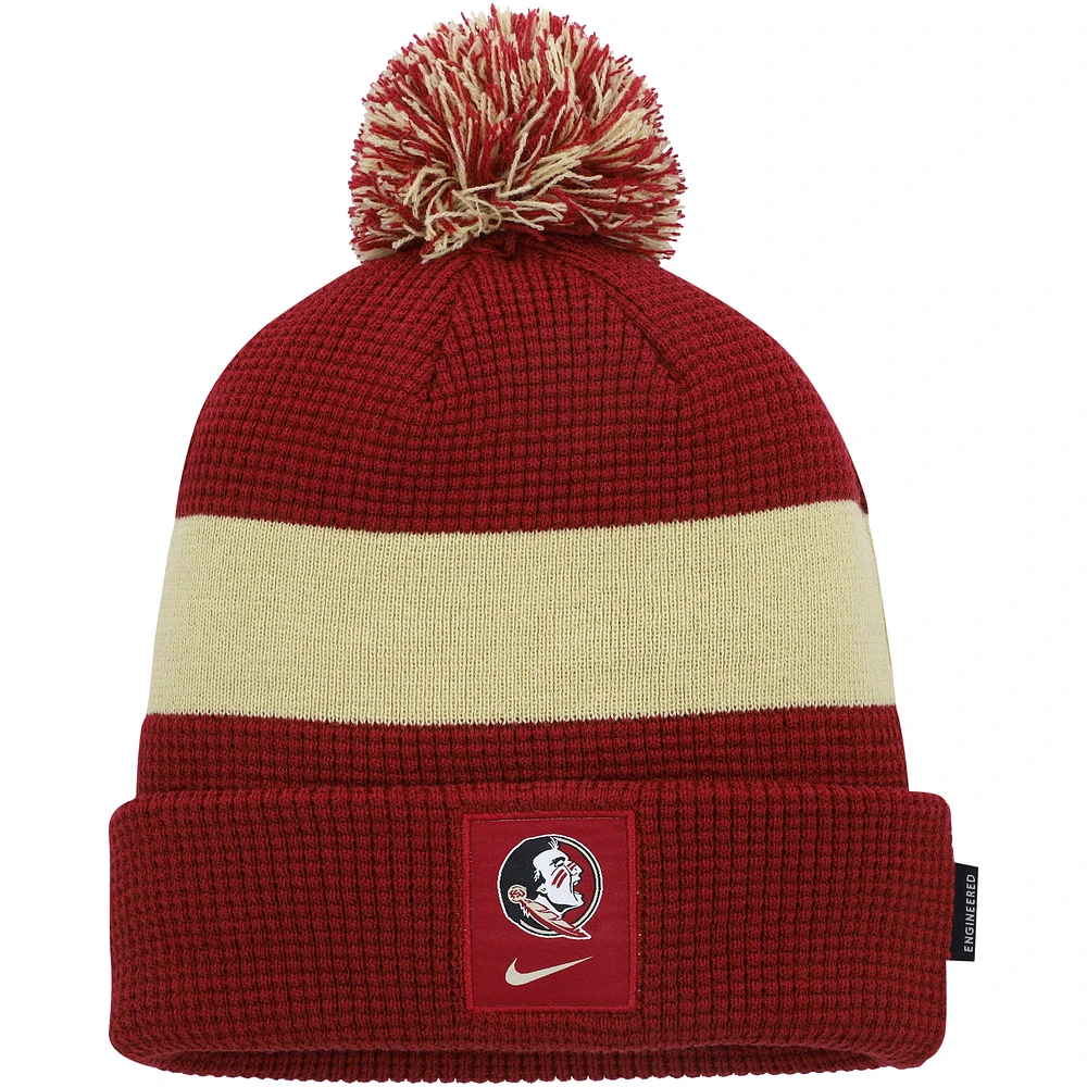 Men's Nike Garnet Florida State Seminoles Sideline Team Cuffed Knit Hat with Pom