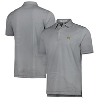 Men's Peter Millar Black Wake Forest Demon Deacons Jubilee Striped Performance Jersey Polo