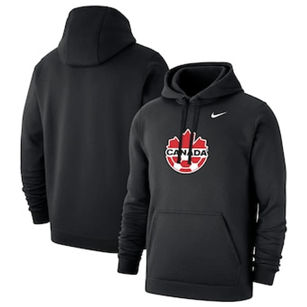 Men's Nike Black Canada Soccer Club Fleece Primary Logo Pullover Hoodie