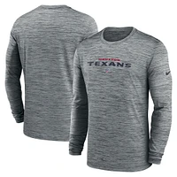 Men's Nike  Heather Gray Houston Texans Sideline Team Velocity Performance Long Sleeve T-Shirt