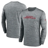 Men's Nike  Heather Gray Arizona Cardinals Sideline Team Velocity Performance Long Sleeve T-Shirt