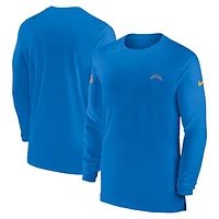 Men's Nike Powder Blue Los Angeles Chargers Sideline Coach Performance Long Sleeve T-Shirt