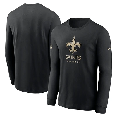 Men's Nike Black New Orleans Saints Sideline Performance Long Sleeve T-Shirt