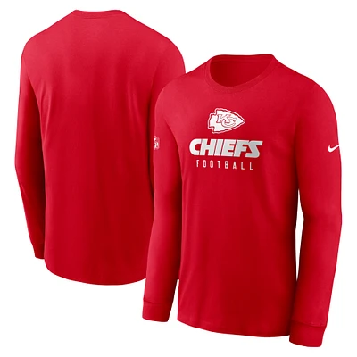 Men's Nike Red Kansas City Chiefs Sideline Performance Long Sleeve T-Shirt