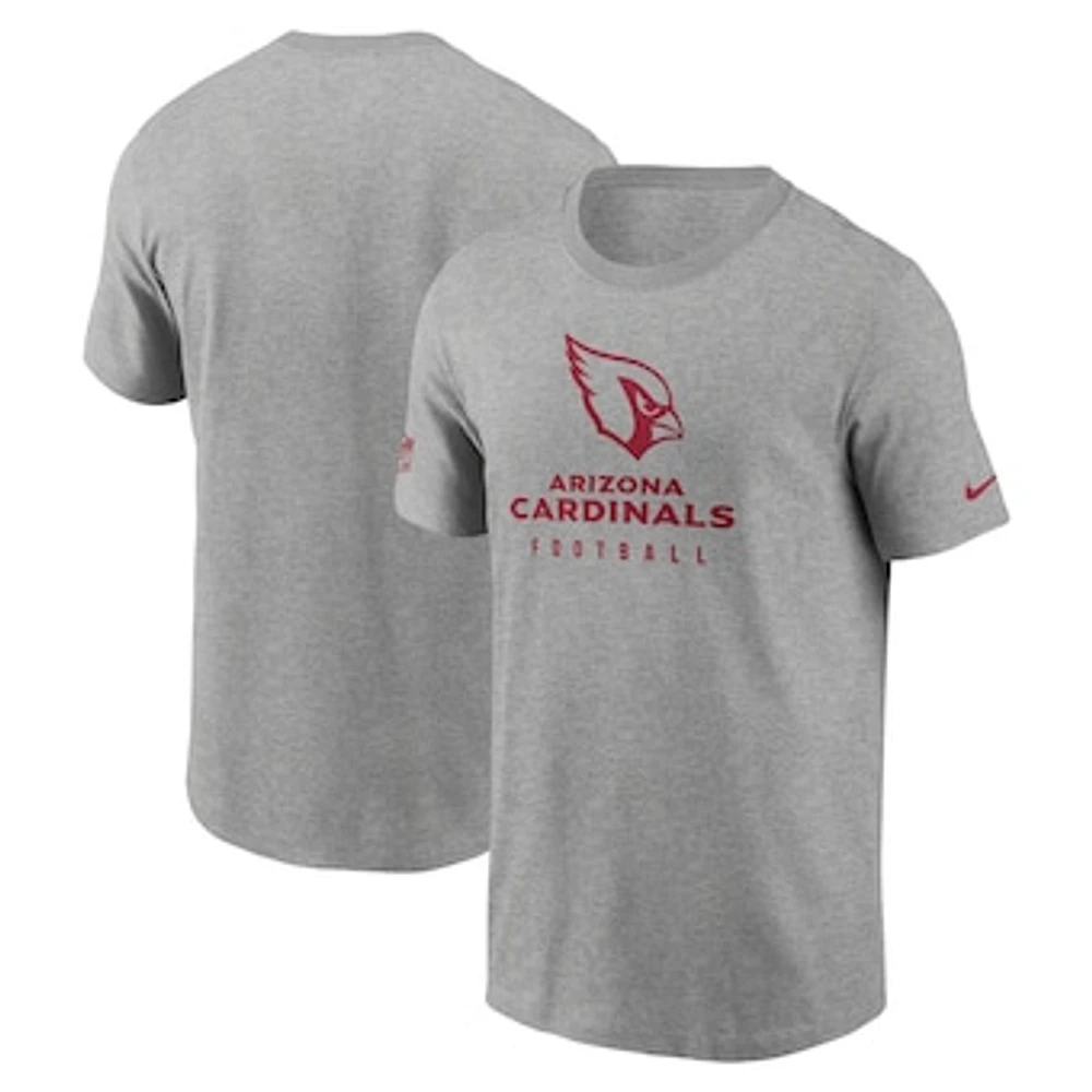 Men's Nike  Heather Gray Arizona Cardinals Sideline Performance T-Shirt