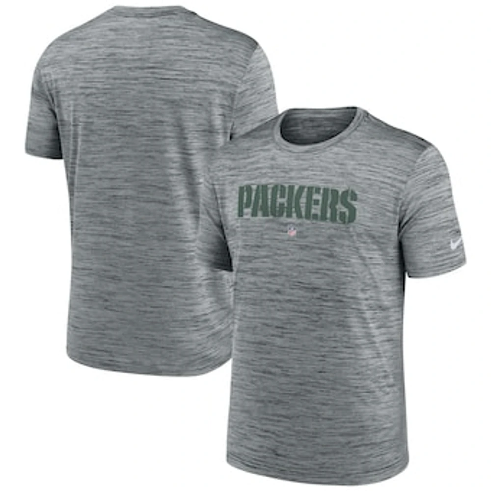 Men's Nike Gray Green Bay Packers Velocity Performance T-Shirt