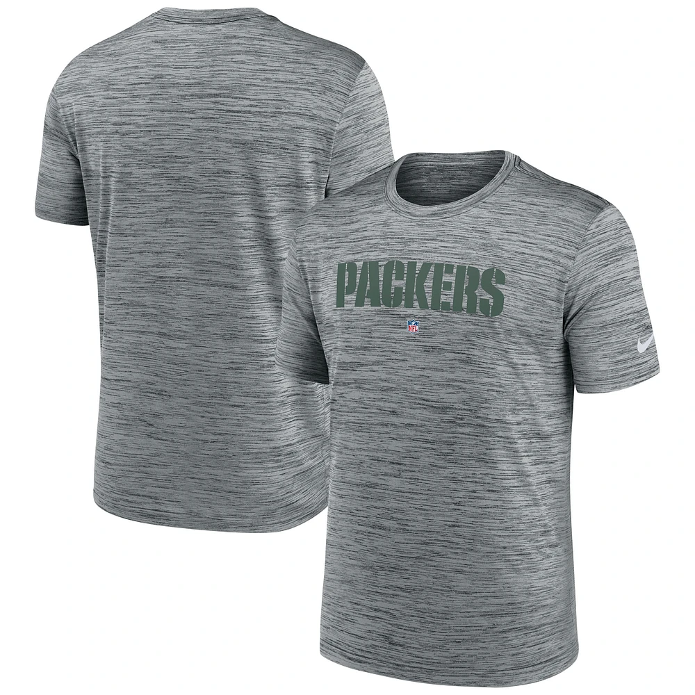 Men's Nike Gray Green Bay Packers Velocity Performance T-Shirt