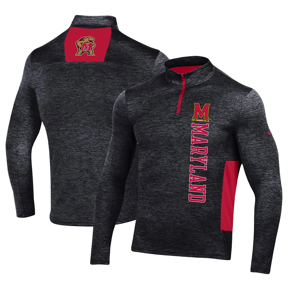 Men's Under Armour Black Maryland Terrapins Gameday Twist Quarter-Zip Top