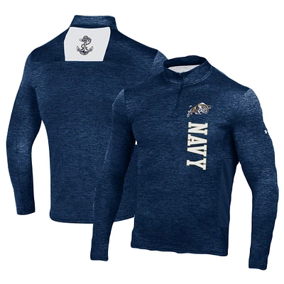 Men's Under Armour Navy Navy Midshipmen Gameday Twist Quarter-Zip Top