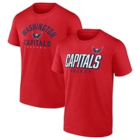 Men's Fanatics Red Washington Capitals Wordmark Two-Pack T-Shirt Set