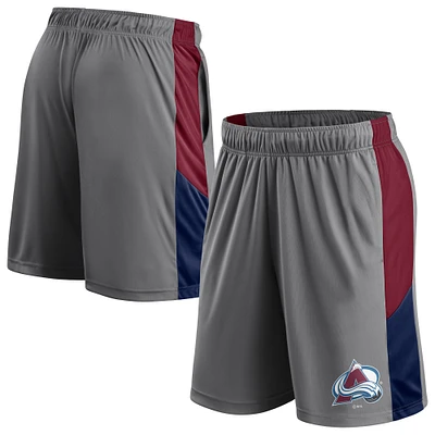 Men's Fanatics Gray Colorado Avalanche Primary Logo Shorts