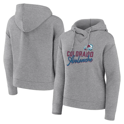 Women's Fanatics Heather Gray Colorado Avalanche Script Favorite Pullover Hoodie