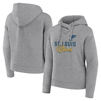 Women's Fanatics Heather Gray St. Louis Blues Script Favorite Pullover Hoodie