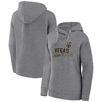 Women's Fanatics Heather Gray Vegas Golden Knights Script Favorite Pullover Hoodie