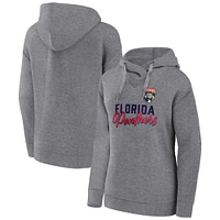 Women's Fanatics Heather Gray Florida Panthers Script Favorite Pullover Hoodie