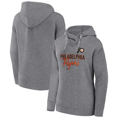 Women's Fanatics Heather Gray Philadelphia Flyers Script Favorite Pullover Hoodie