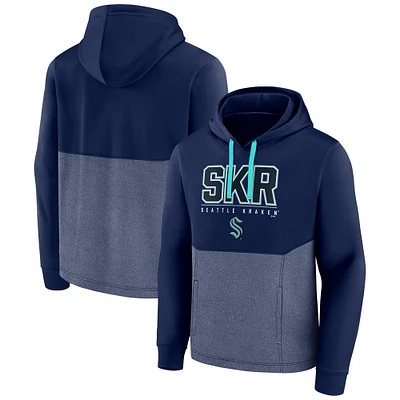 Men's Fanatics Deep Sea Blue Seattle Kraken Successful Tri-Blend Pullover Hoodie