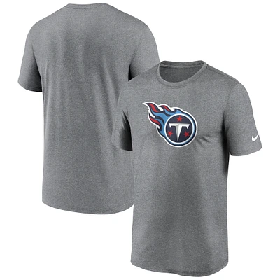 Men's Nike  Heather Charcoal Tennessee Titans Legend Logo Performance T-Shirt