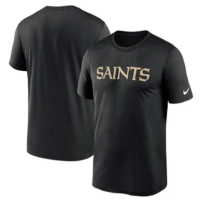 Men's Nike  Black New Orleans Saints Legend Wordmark Performance T-Shirt