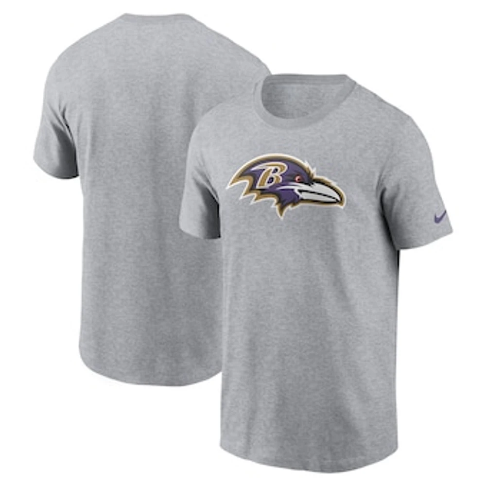 Men's Nike  Gray Baltimore Ravens Logo Essential T-Shirt