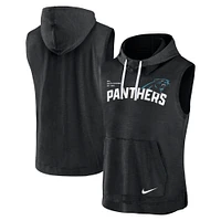 Men's Nike Heather Black Carolina Panthers Sleeveless Pullover Hoodie