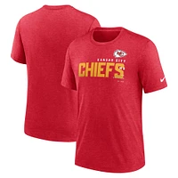 Men's Nike Heather Red Kansas City Chiefs Team Tri-Blend T-Shirt