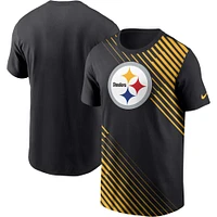 Men's Nike  Black Pittsburgh Steelers Yard Line Fashion Asbury T-Shirt