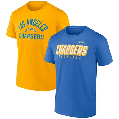 Men's Powder Blue/Gold Los Angeles Chargers Player Pack T-Shirt Combo Set